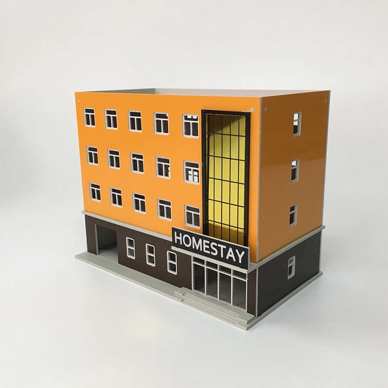 N Scale Railway Scenery Kit - Miniature Hotel Building DIY Model. Model Railway/Train Layout Scenery. Miniature detail.