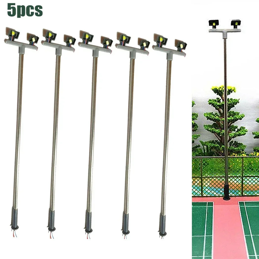Twin Lights Model Yard Flood Light LED Lights Layout OO 00 Guage Railway Scenery 5 Pack High Quality Practical Accessories