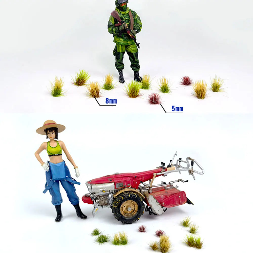 Realistic Miniature Grass Tufts / Bushes Plant Cluster for Model Railway Scenery