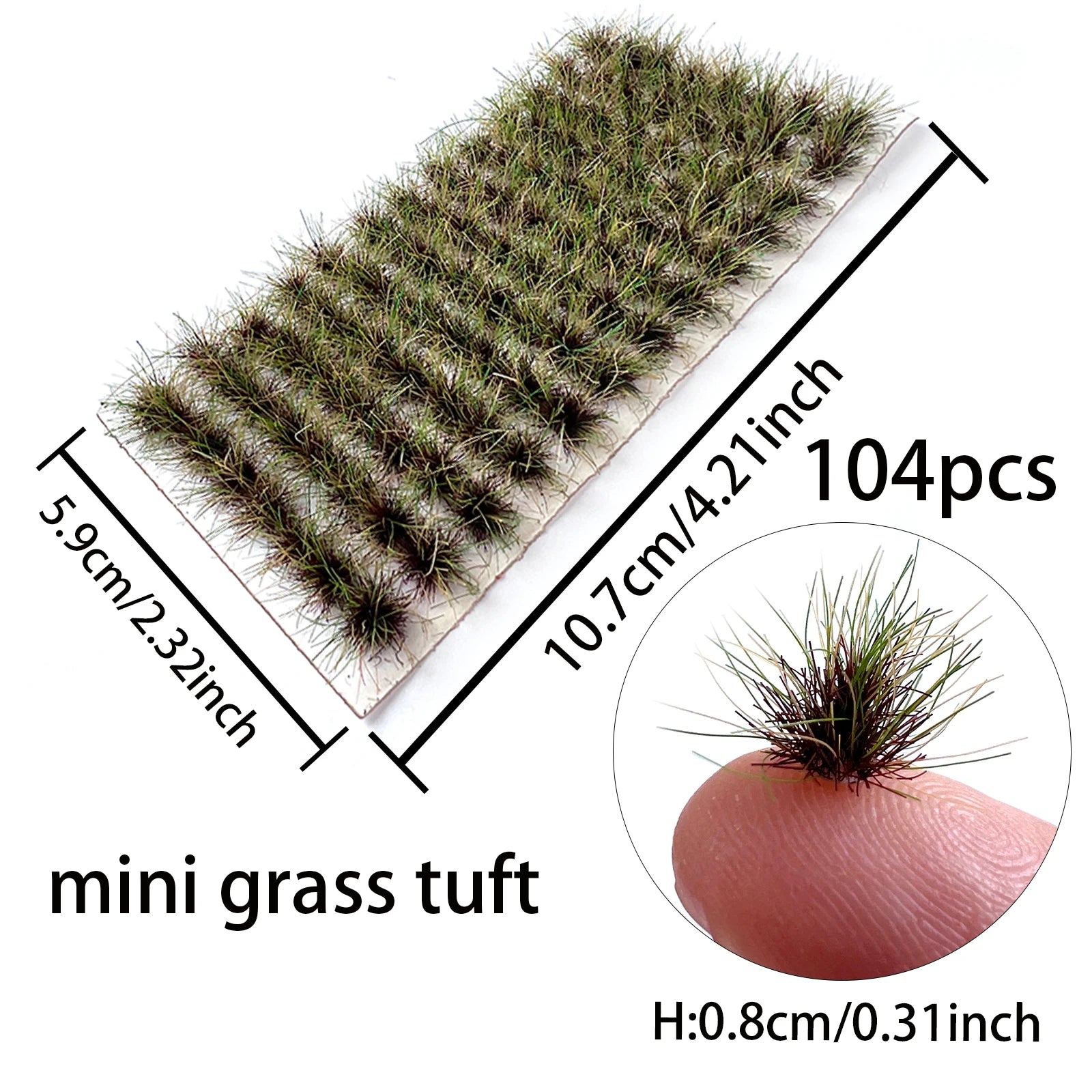 Miniature Lawn Realistic Grass Cluster. Model Train Scenery Kit  104pcs/box
