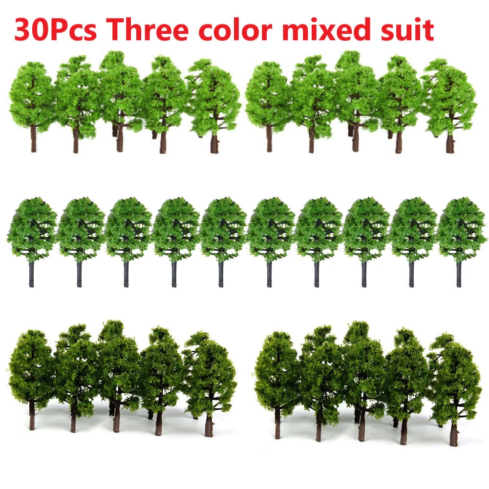 30pcs 3.5cm Model Trees. Model Railway/Train Layout Scenery. Miniature detail.