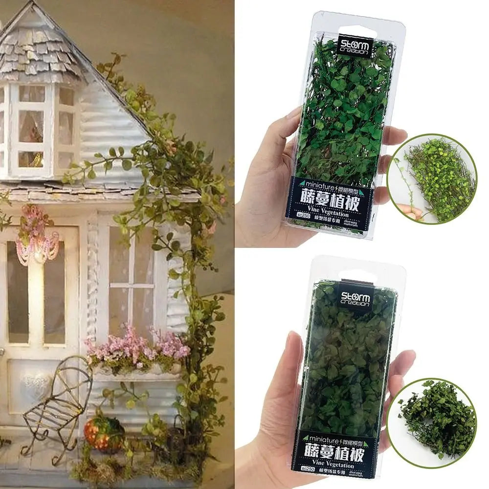 1 Box Scene Model Micro Landscape DIY Accessories 1 Box Miniature Plant Creepers Simulation Rattan Leaves Sand Table Vegetation