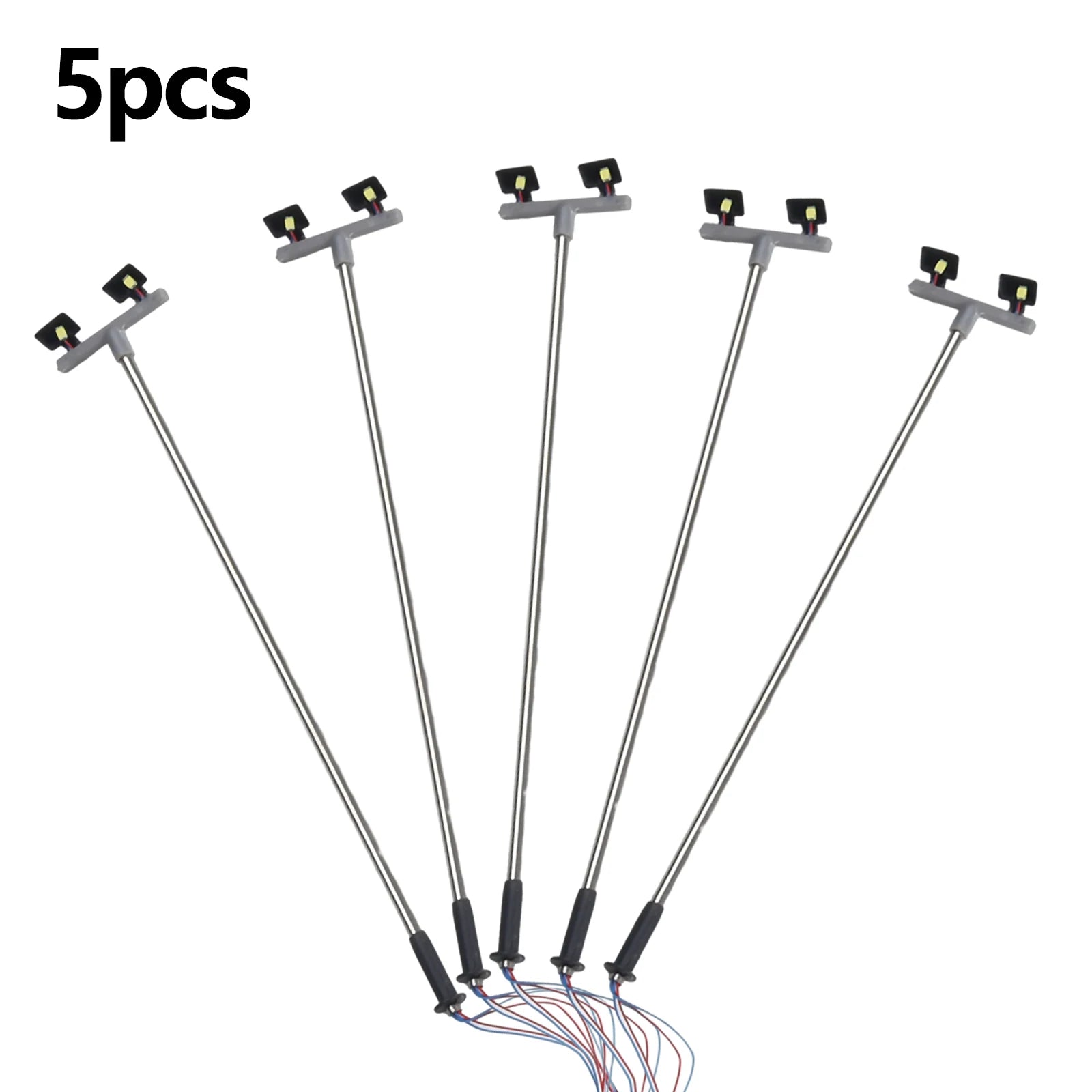 5 Pack Model Railway Yard Lights Twin LED Lamps OO 00 Guage Flood Light 1:76 Model Railroads  5*Twin LED Yard Lights