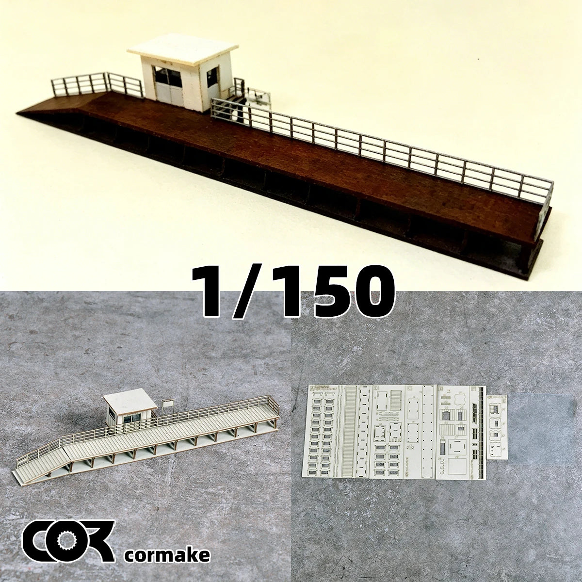 Architectural Model Railway station platform. n scale model kit 1/150