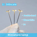 10pcs 1:500 Railway Train Lamp Model 3V Led Double-head Metal Light warm white Architecture Building Layout Scenery