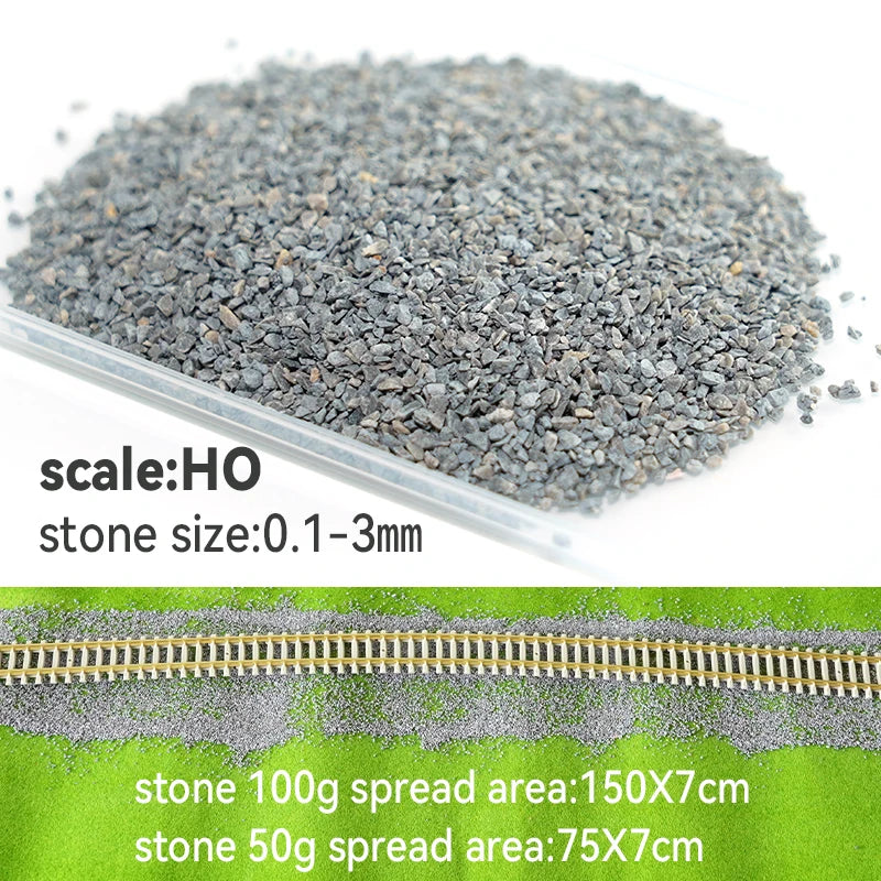 50G Railway Stones for HO N G O Scale Model Train Railways Landscape Layout