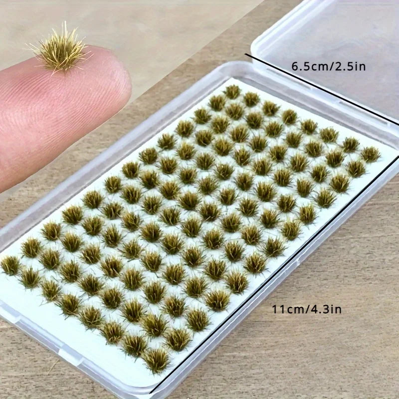 104pcs/pack Static Grass Tuft, Model Grass Tufts Terrain Model Kit Static Scenery Model Miniature Shrubs Bushes for Train Landscape