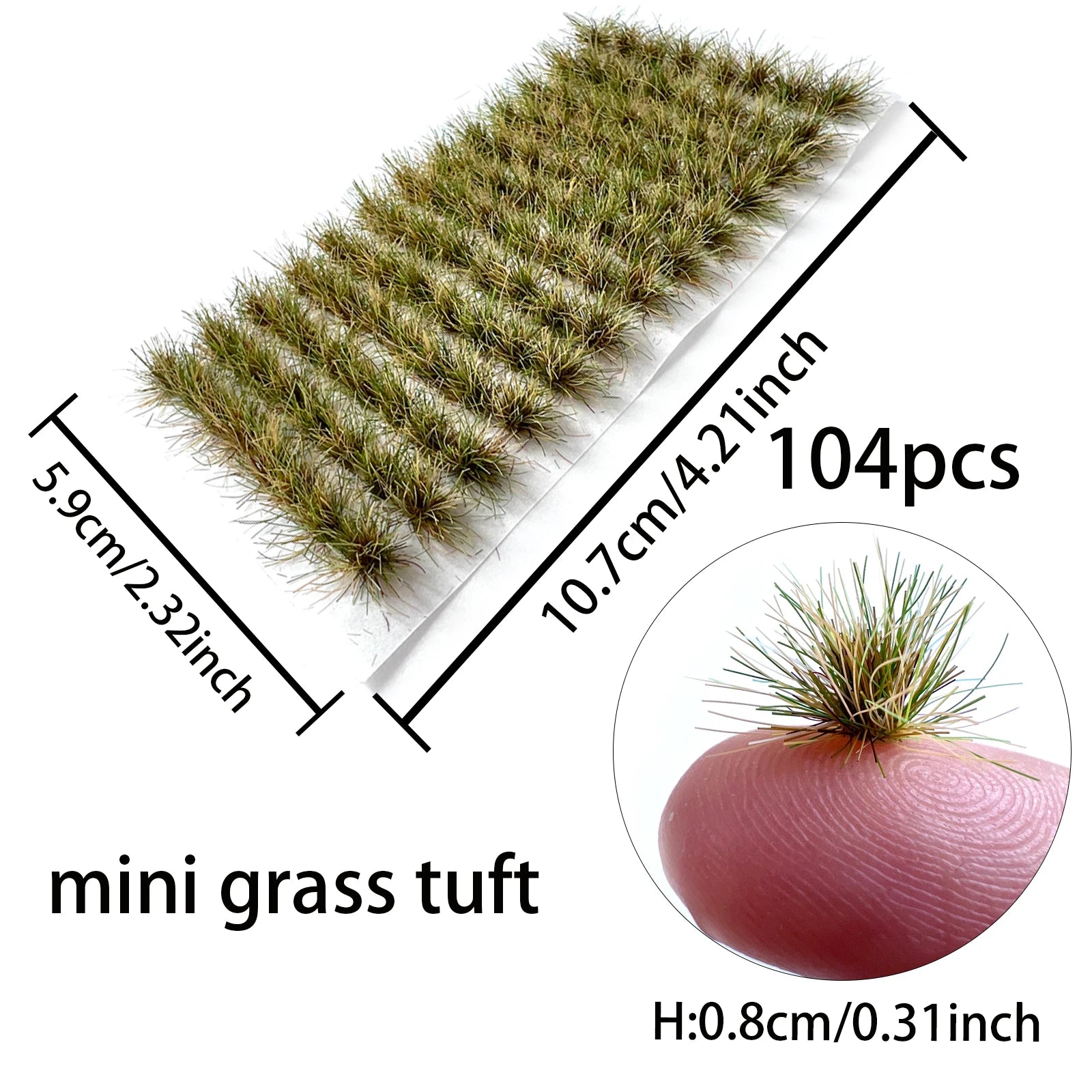 Miniature Lawn Realistic Grass Cluster. Model Train Scenery Kit  104pcs/box