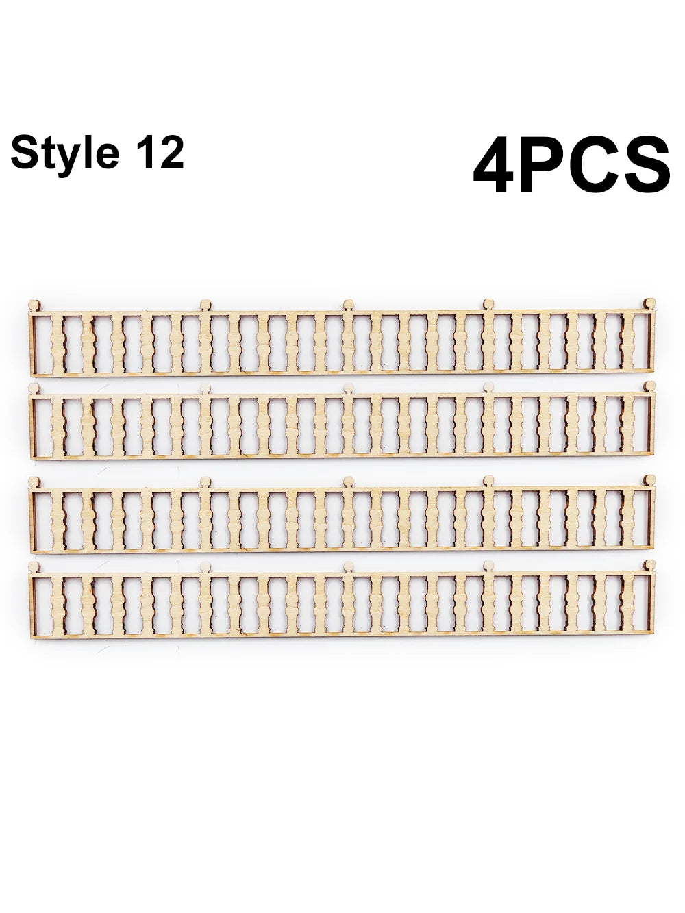 4-Piece Wooden Garden Fence Model Railway Landscaping