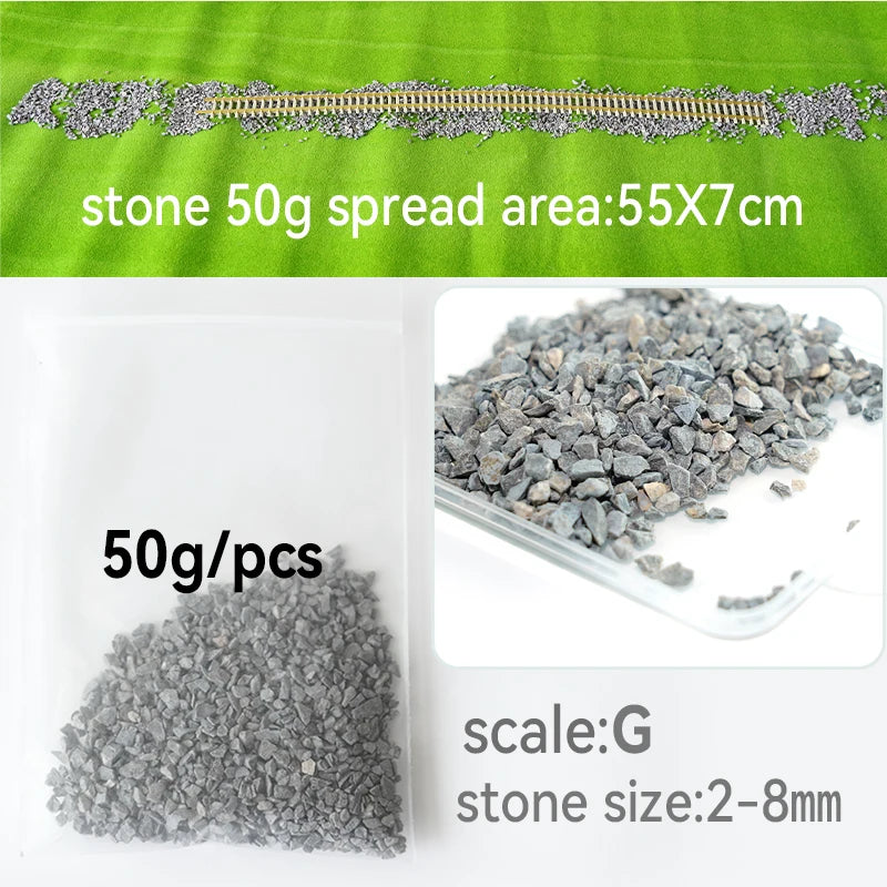 50G Railway Stones for HO N G O Scale Model Train Railways Landscape Layout