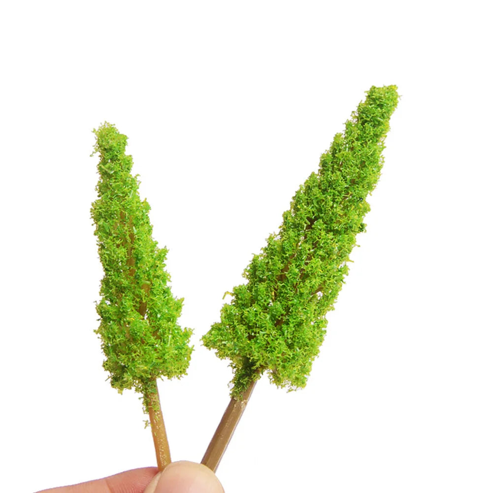 10pcs Pine Trees Model Trees 65mm 3 Different Greens For N / OO Gauge Railway Railroad Layout Scenery Decoration