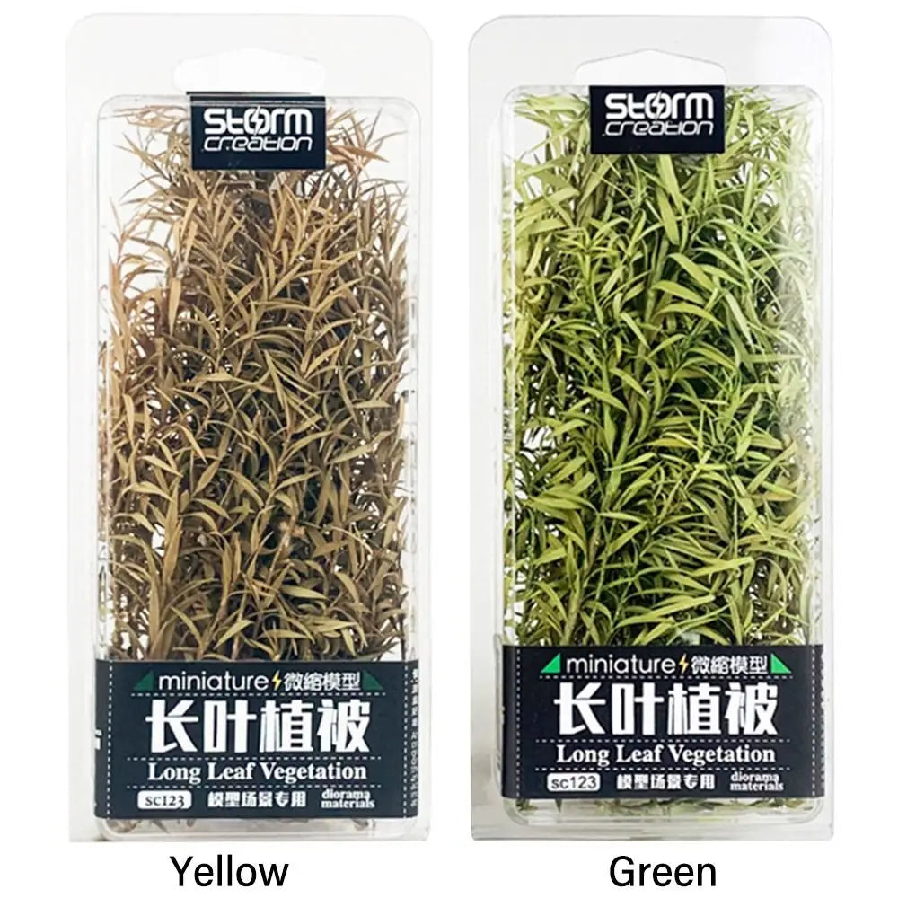 1 Box Vegetation Long Leaf Grass Cluster Miniature Reed Scene Model Micro Landscape DIY Accessories Railway Scenery