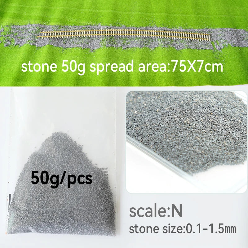 50G Railway Stones for HO N G O Scale Model Train Railways Landscape Layout