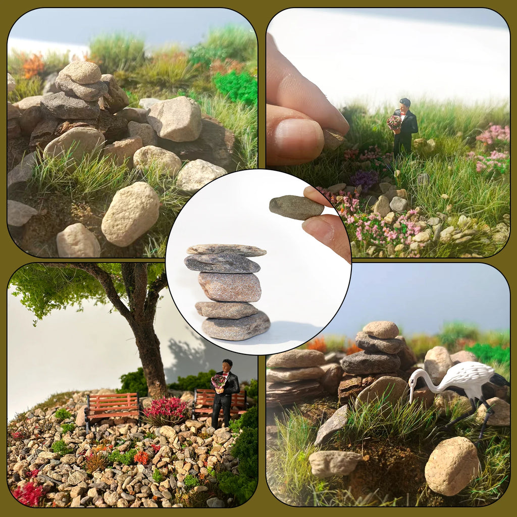 40g DIY Stone Model Grass - Mesh Model Rail Scenery for HO Scale Model Train