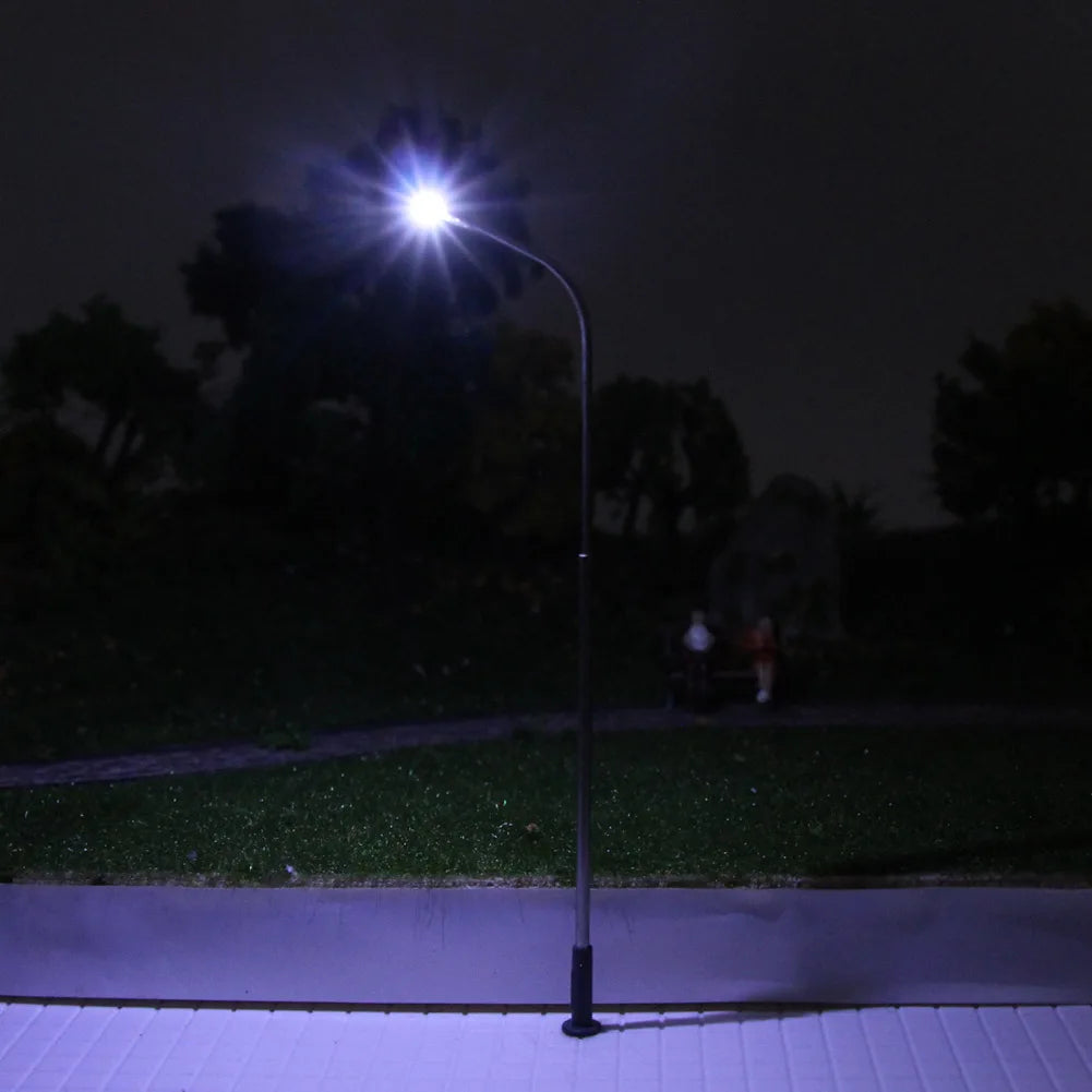 Evemodel 10pcs Model Railway Metal Street Light Lamps Z N TT HO Scale LED 3V Free Resistor Single Head