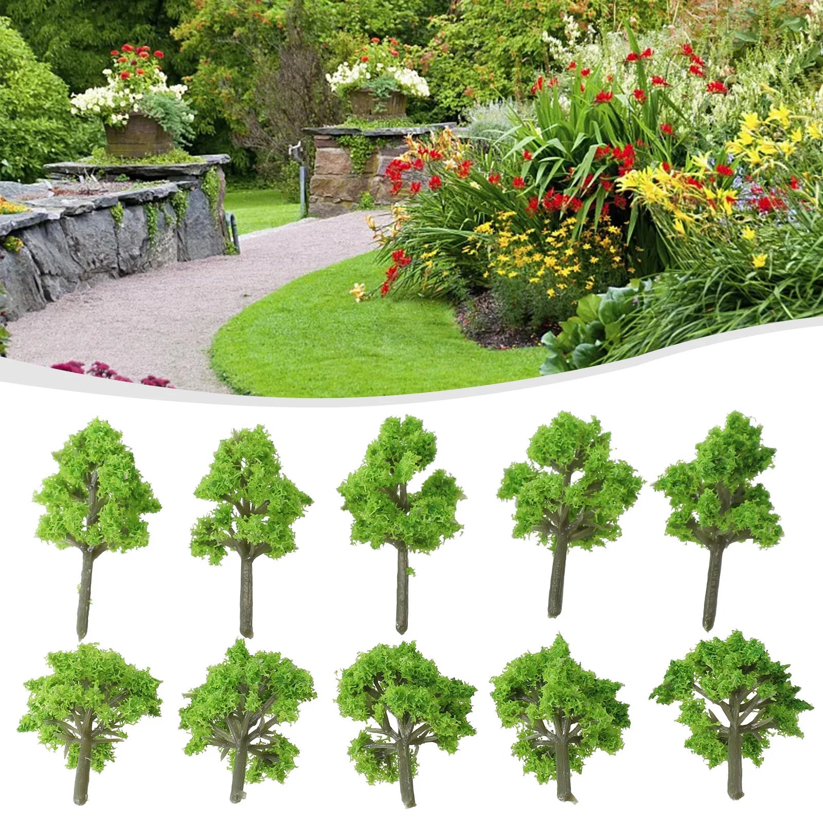 10pcs 4CM Model Trees. Train Railroad Layout Model Railway/Train Layout Scenery. Miniature detail.