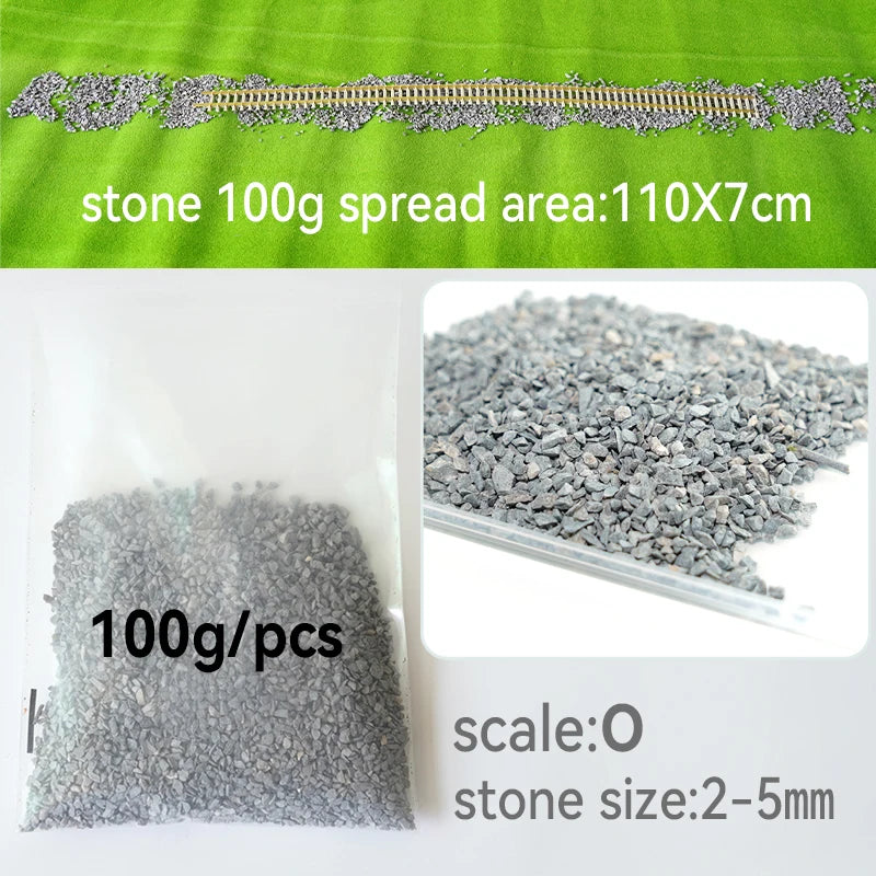 50G Railway Stones for HO N G O Scale Model Train Railways Landscape Layout