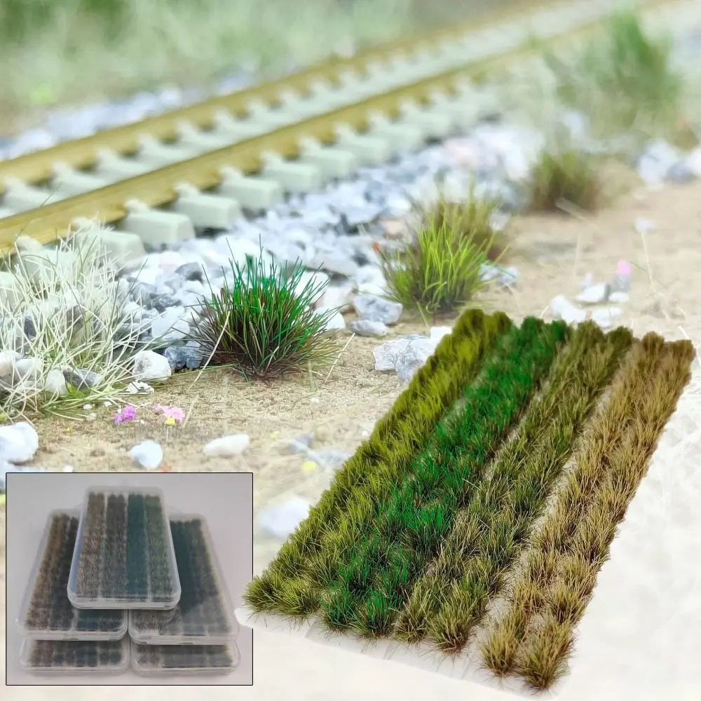 120PCS Multicolor Grass Tufts Self-Adhesive 8mm Height Miniature Flower Grass Model Modeling Materials Scenery Model