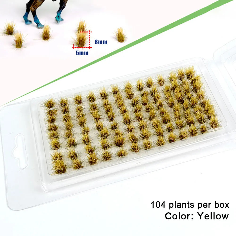 Realistic Miniature Grass Tufts / Bushes Plant Cluster for Model Railway Scenery