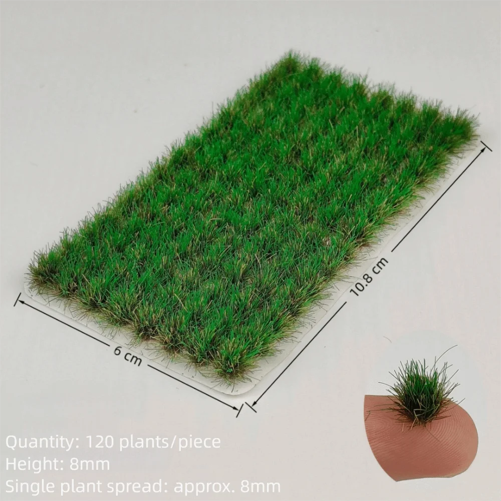 120PCS Multicolor Grass Tufts Self-Adhesive 8mm Height Miniature Flower Grass Model Modeling Materials Scenery Model