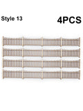 4-Piece Wooden Garden Fence Model Railway Landscaping