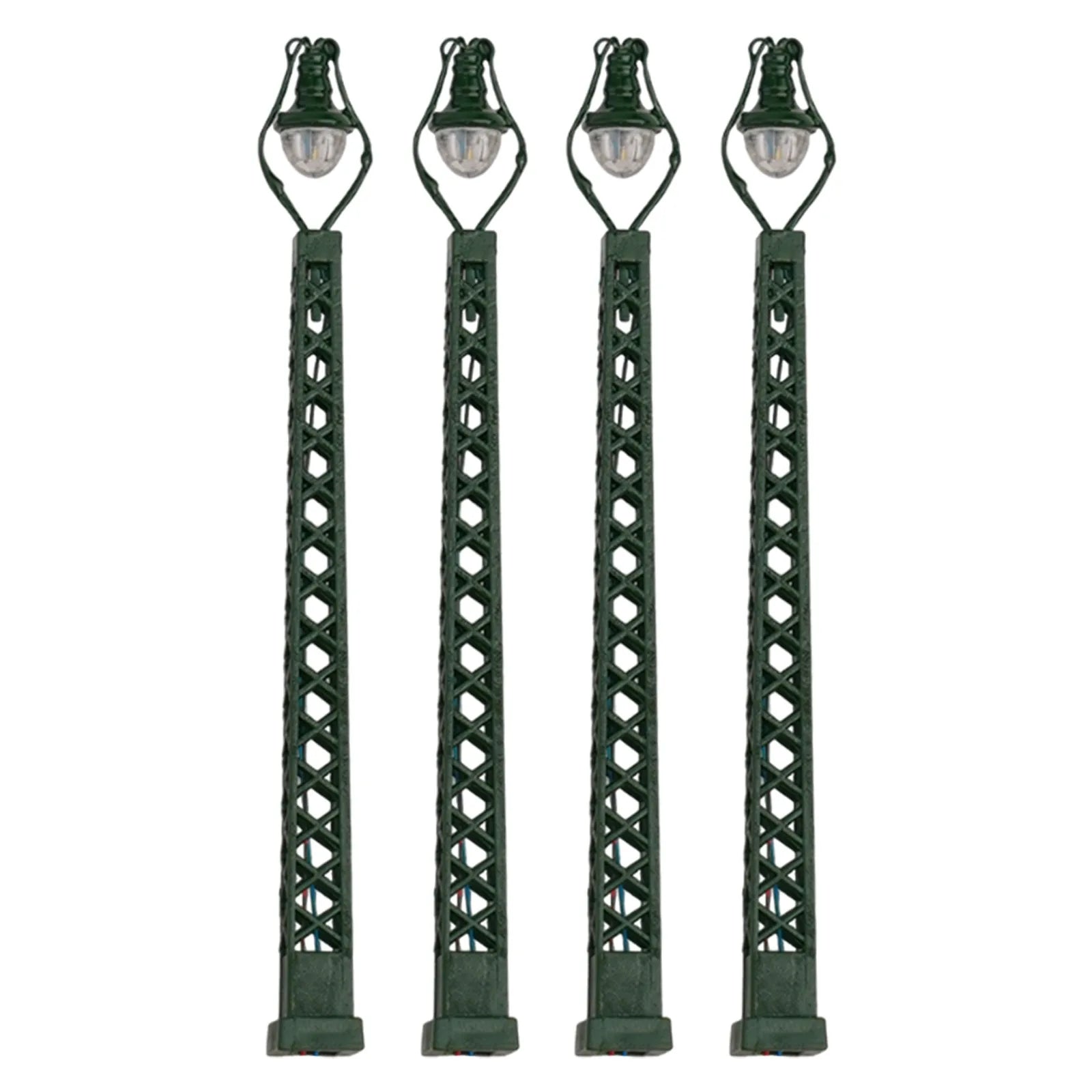 4-Pcs Model Railway Lights Lattice Mast Light Track N Light Layout 1:160 Landscape For DIY Landscapes For Railway