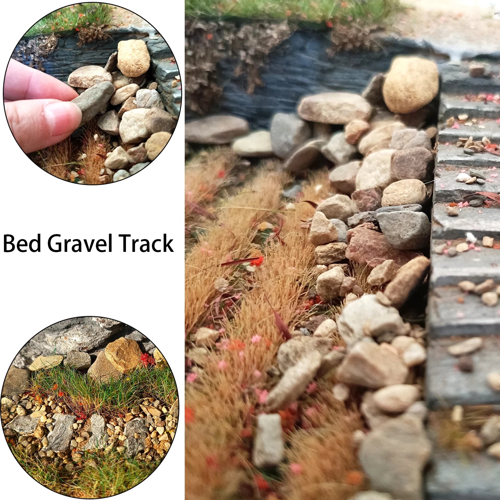 40g DIY Stone Model Grass - Mesh Model Rail Scenery for HO Scale Model Train