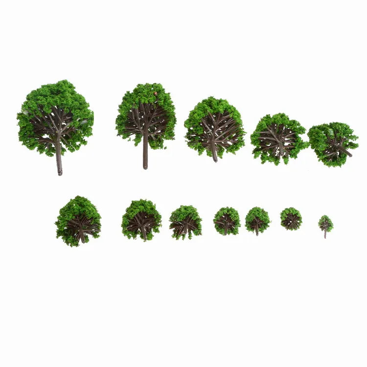 12pcs/set Model Trees Assorted Scale 1:50  Model Railway/Train Layout Scenery. Miniature detail. 2.5cm-16cm