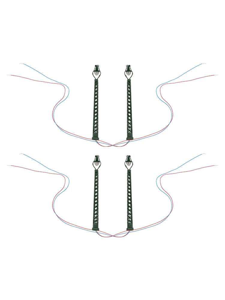 4-Pcs Model Railway Lights Lattice Mast Light Track N Light Layout 1:160 Landscape For DIY Landscapes For Railway