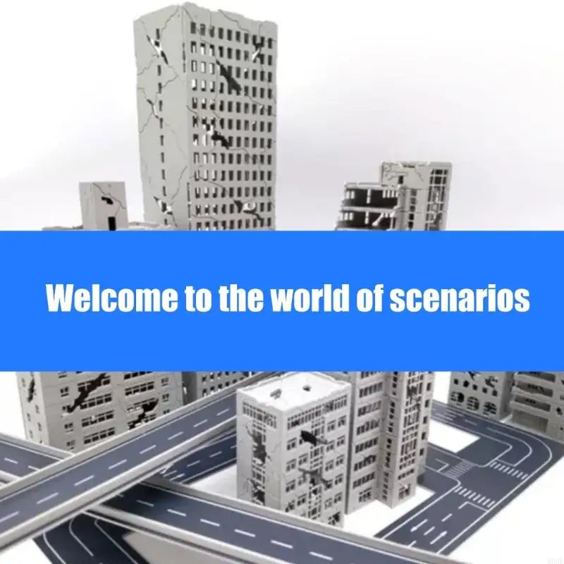 N Scale 1:144 Outland Model Railway Scenery City Ruined Building Abandoned Tall Office Architectural Building Model B03E
