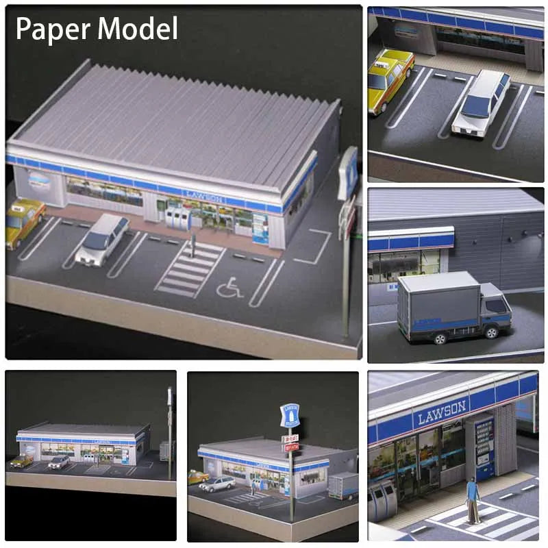 Scale 1:87/64/72/100 Miniature Building Assembly Model Paper Materials Handmade House Diorama Kits