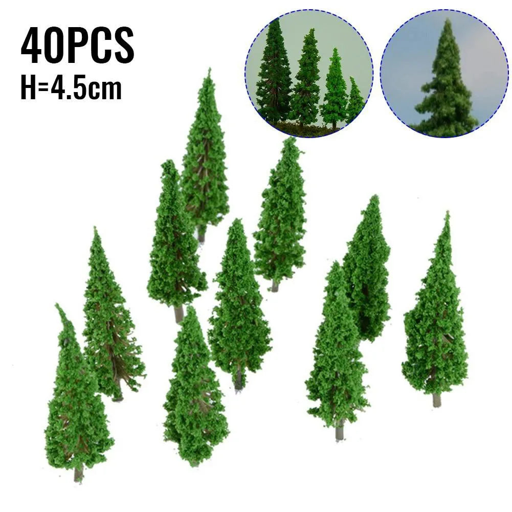 40pcs Model Trees 1:100 Model Train Railroad Layout Scenery Landscapes