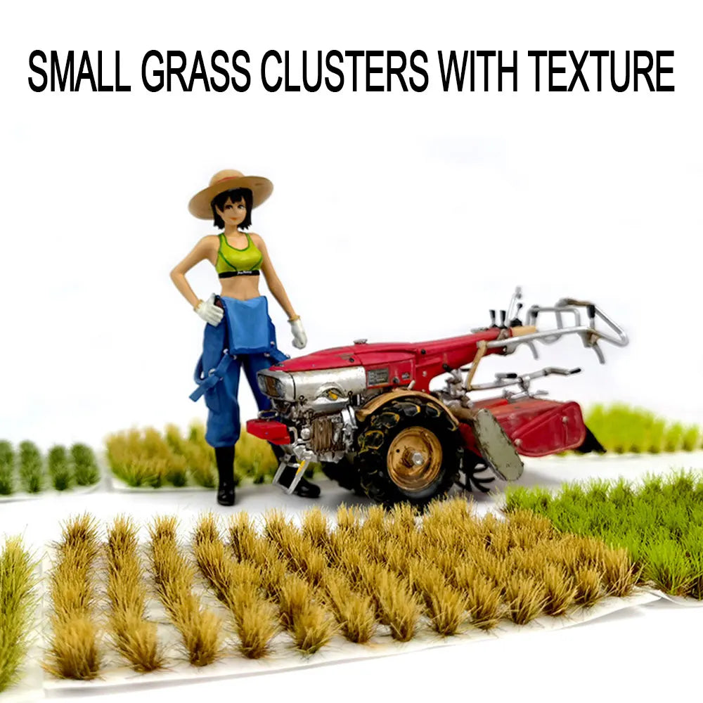 Realistic Miniature Grass Tufts / Bushes Plant Cluster for Model Railway Scenery