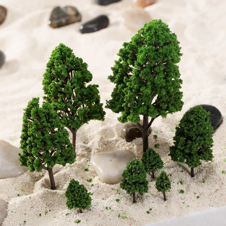 12pcs/set Model Trees Assorted Scale 1:50  Model Railway/Train Layout Scenery. Miniature detail. 2.5cm-16cm