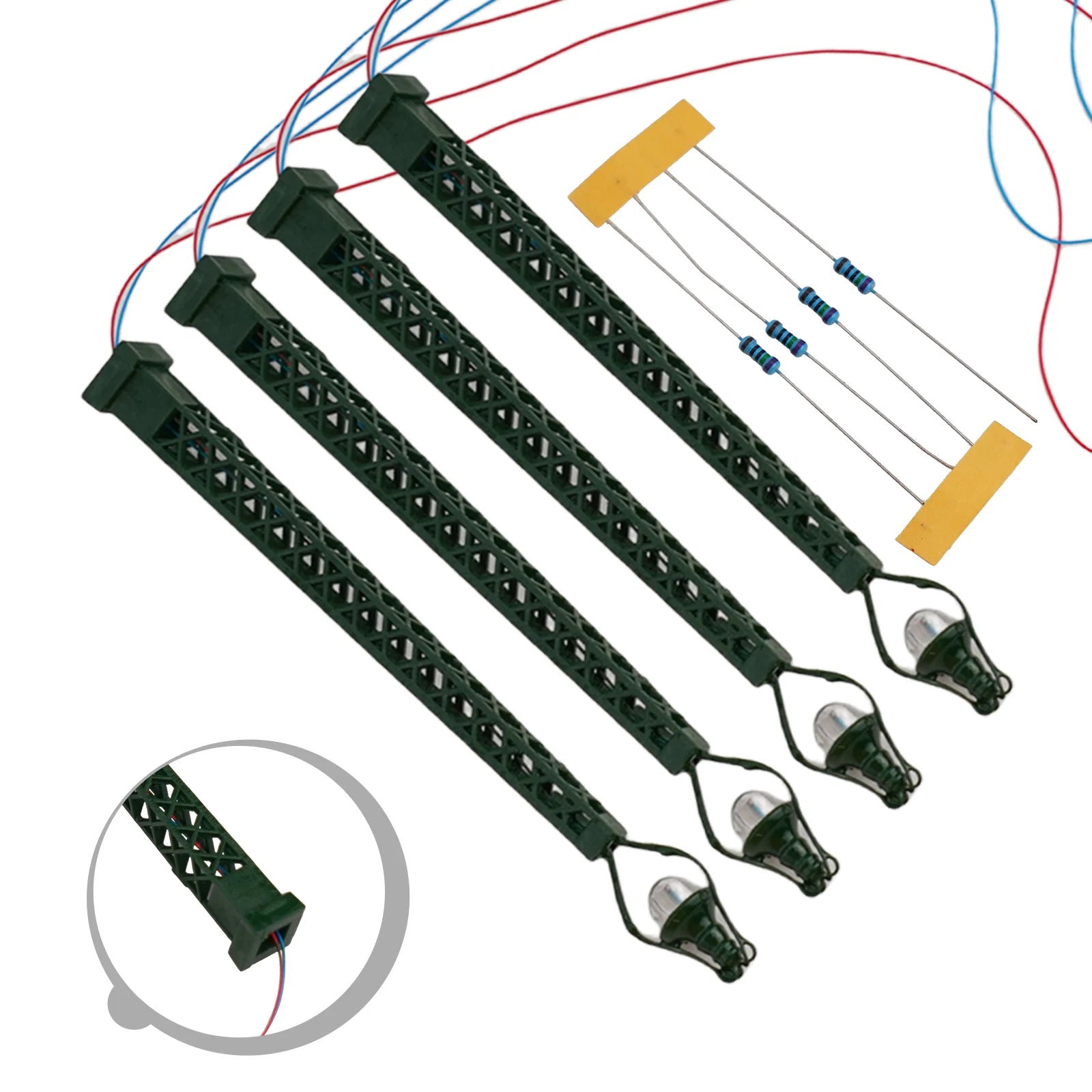 4-Pcs Model Railway Lights Lattice Mast Light Track N Light Layout 1:160 Landscape For DIY Landscapes For Railway
