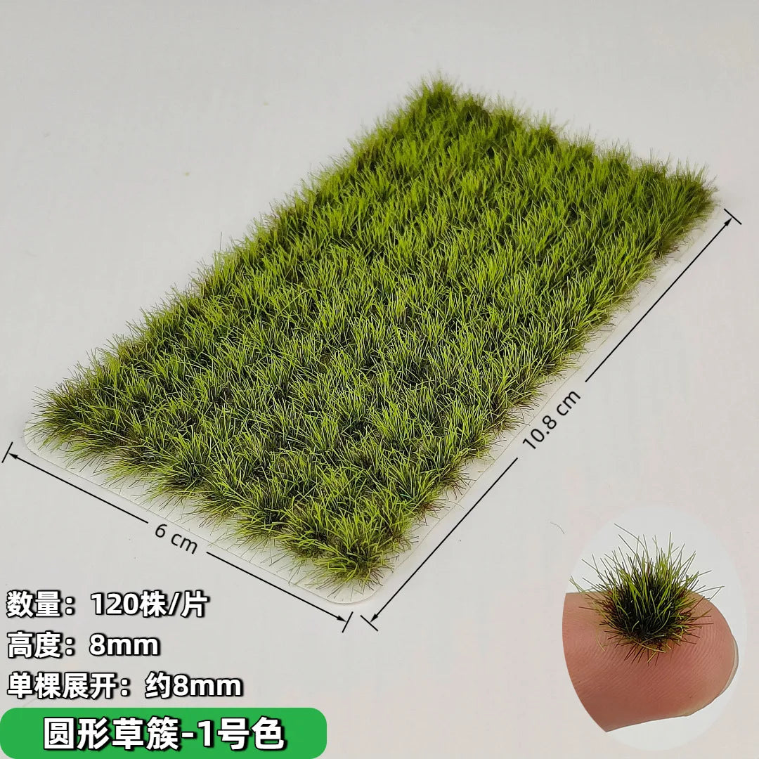 8mm Grass Cluster Scene Model Miniature Vegetation Materials Diy Railway Sand Table Lawn Layout Kit Diorama Accessory 120pcs/box