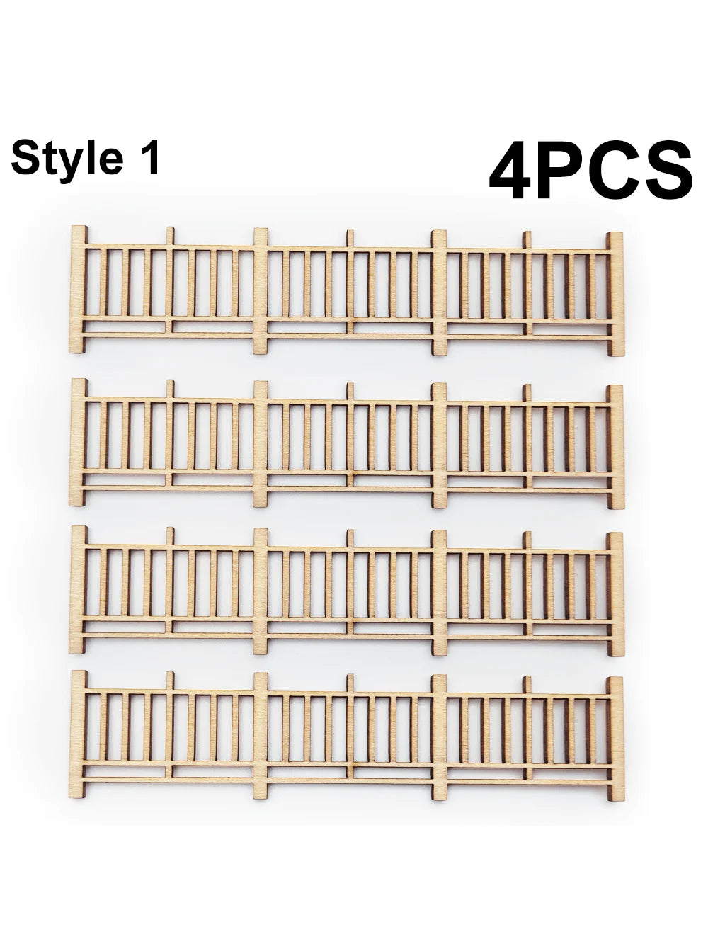 4-Piece Wooden Garden Fence Model Railway Landscaping