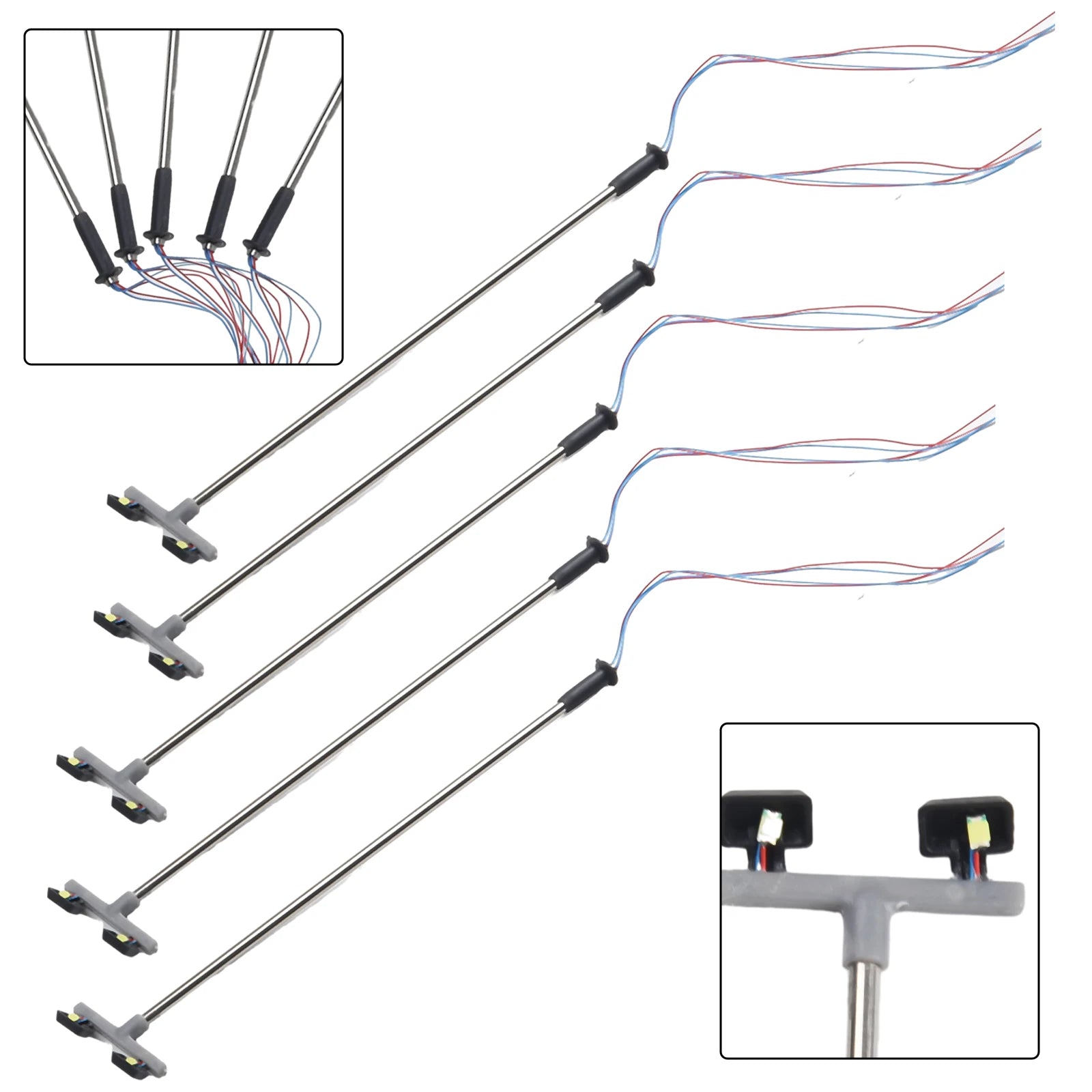 5pcs Model Railway Lamp Lattice Mast Light HO 1:76 Scale LED Street Light Train Layout Scenery