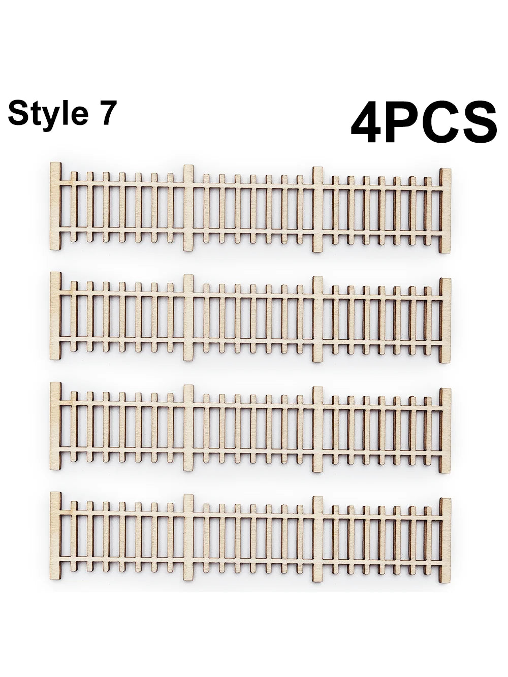 4-Piece Wooden Garden Fence Model Railway Landscaping