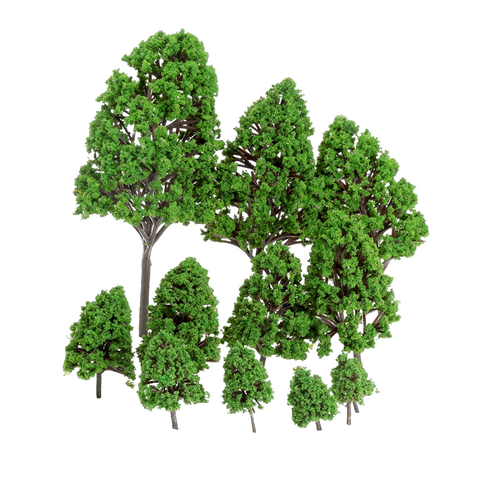 12pcs/set Model Trees Assorted Scale 1:50  Model Railway/Train Layout Scenery. Miniature detail. 2.5cm-16cm