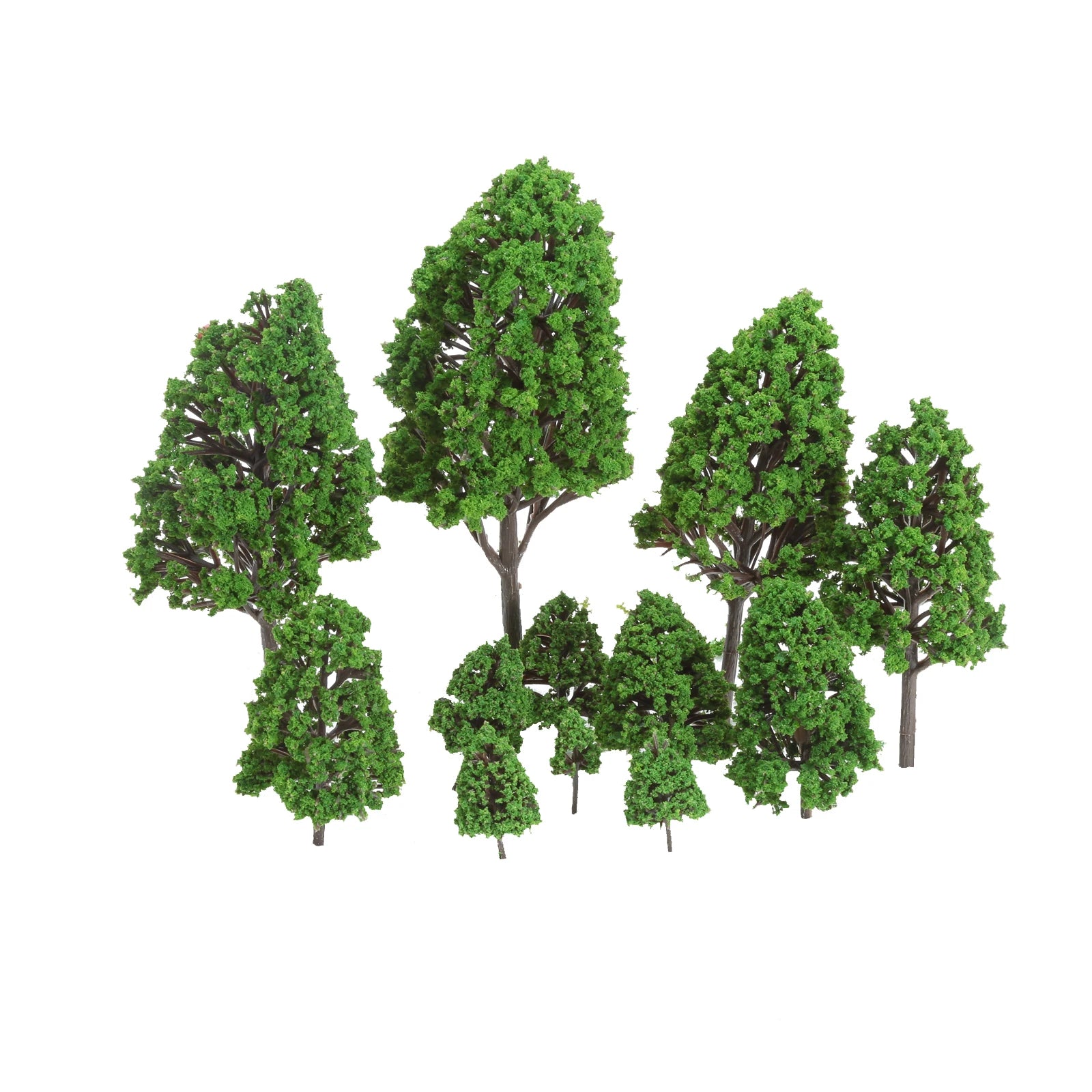 12pcs/set Model Trees Assorted Scale 1:50  Model Railway/Train Layout Scenery. Miniature detail. 2.5cm-16cm