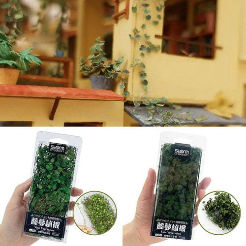 1 Box Scene Model Micro Landscape DIY Accessories 1 Box Miniature Plant Creepers Simulation Rattan Leaves Sand Table Vegetation