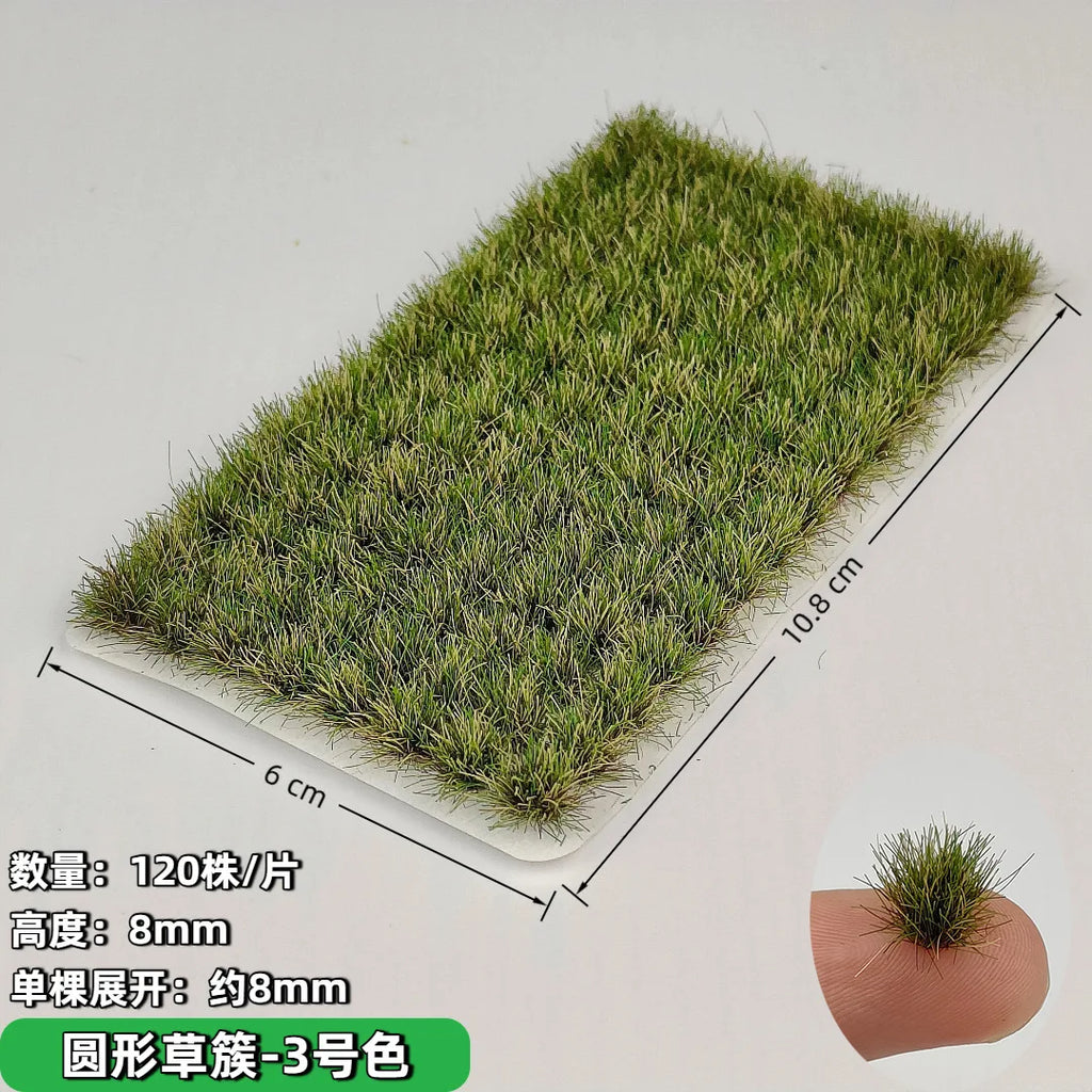 8mm Grass Cluster Scene Model Miniature Vegetation Materials Diy Railway Sand Table Lawn Layout Kit Diorama Accessory 120pcs/box