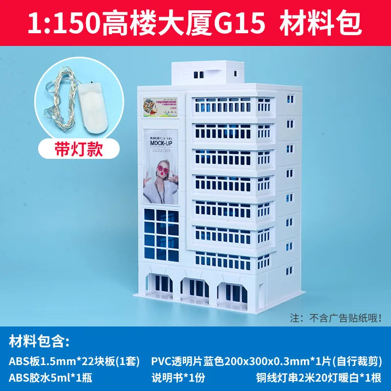 1/150 N Scale City Building Model Railway Layout Street Building Scene