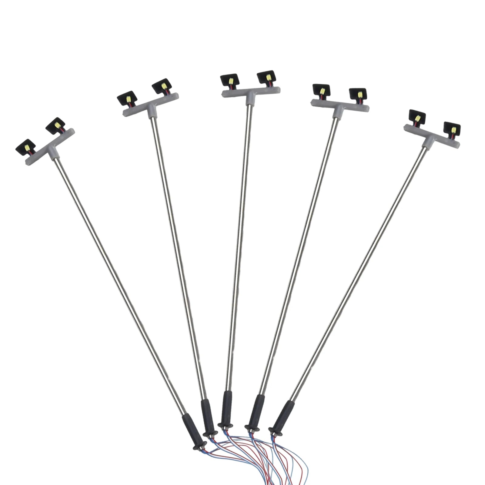 5 Pack Model Railway Yard Lights Twin LED Lamps OO 00 Guage Flood Light 1:76 Model Railroads  5*Twin LED Yard Lights
