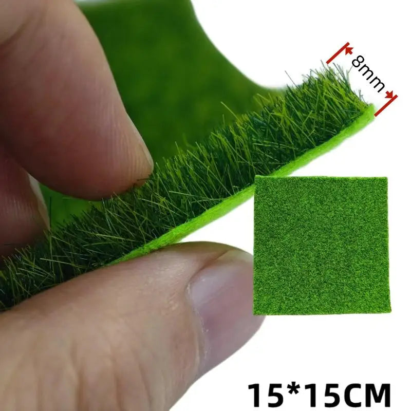 15/30cm Square Grass Mat 3/5/8mm Thick Artificial Lawn Carpet 1/2PCS