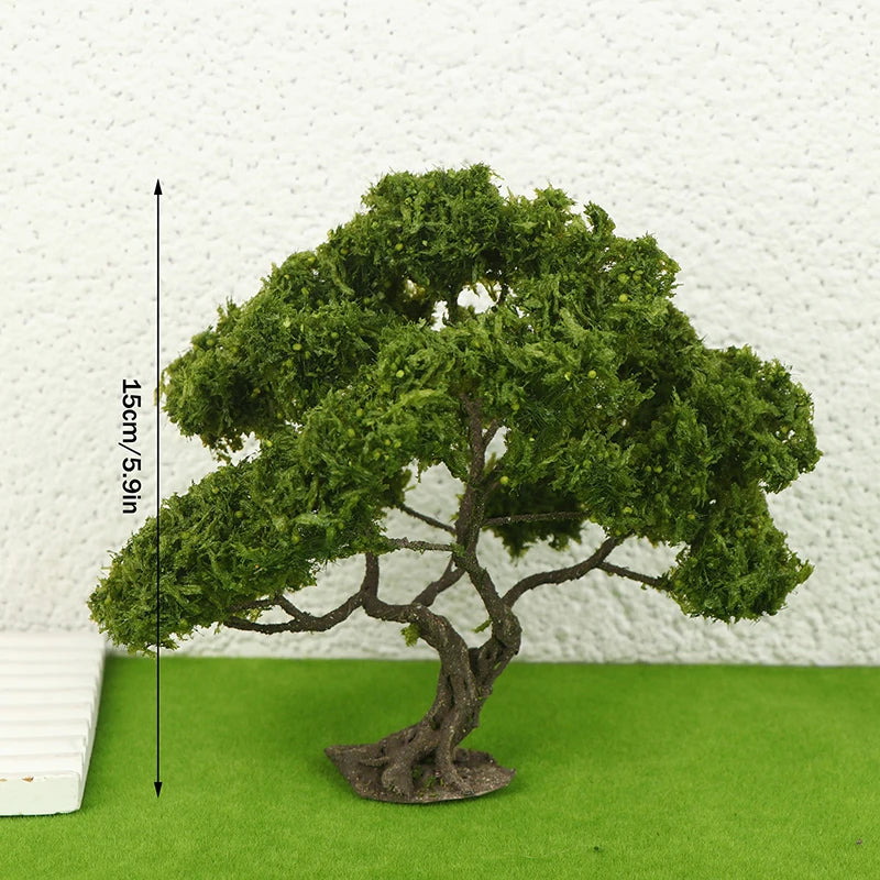 12/15cm Miniature Model Trees - Orange & Green Scenery Trees for Model Railway Layouts