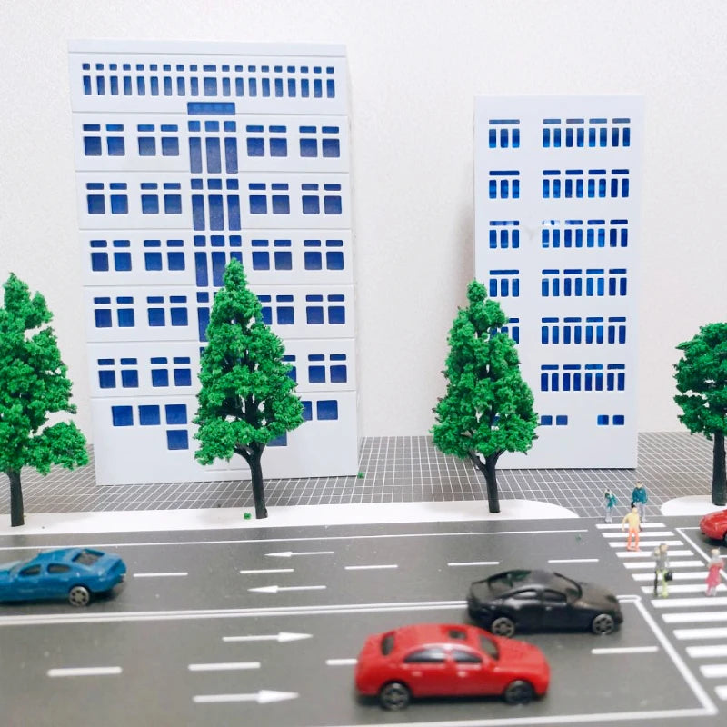 1/150 N Scale City Building Model Railway Layout Street Building Scene
